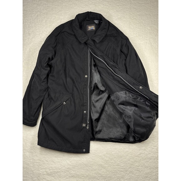 Philadelphia 76ers Jacket Mens XL Black Long Coat NBA Basketball Zip Insulated - Picture 2 of 8